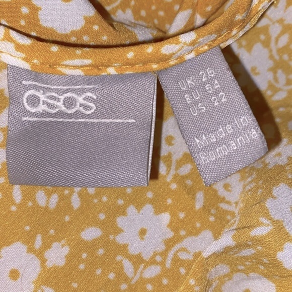 Asos yellow floral top size 22 - Picture 6 of 8